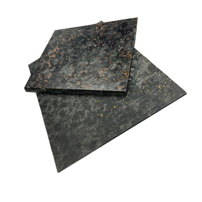 Marble Effect Forged Composite Carbon Fiber Sheet with Copper Powder and Golden Foil