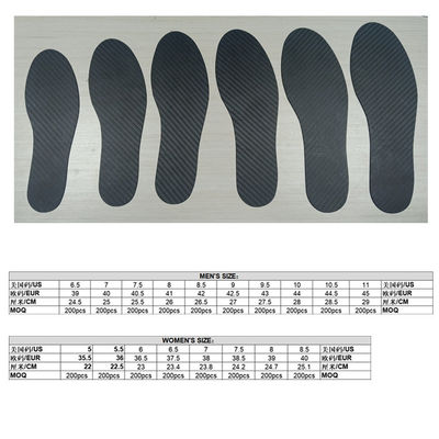 Custom Working Boot Insole 1.2mm Carbon Fiber Thermosetting Molding Insole for OEM ODM