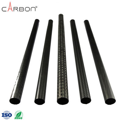 High Strength Black Color Camouflage Carbon Fiber Tube With 0.001% N Content